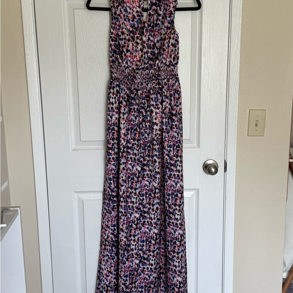 Little Mistress High Neck Halter Sleeveless Maxi Dress